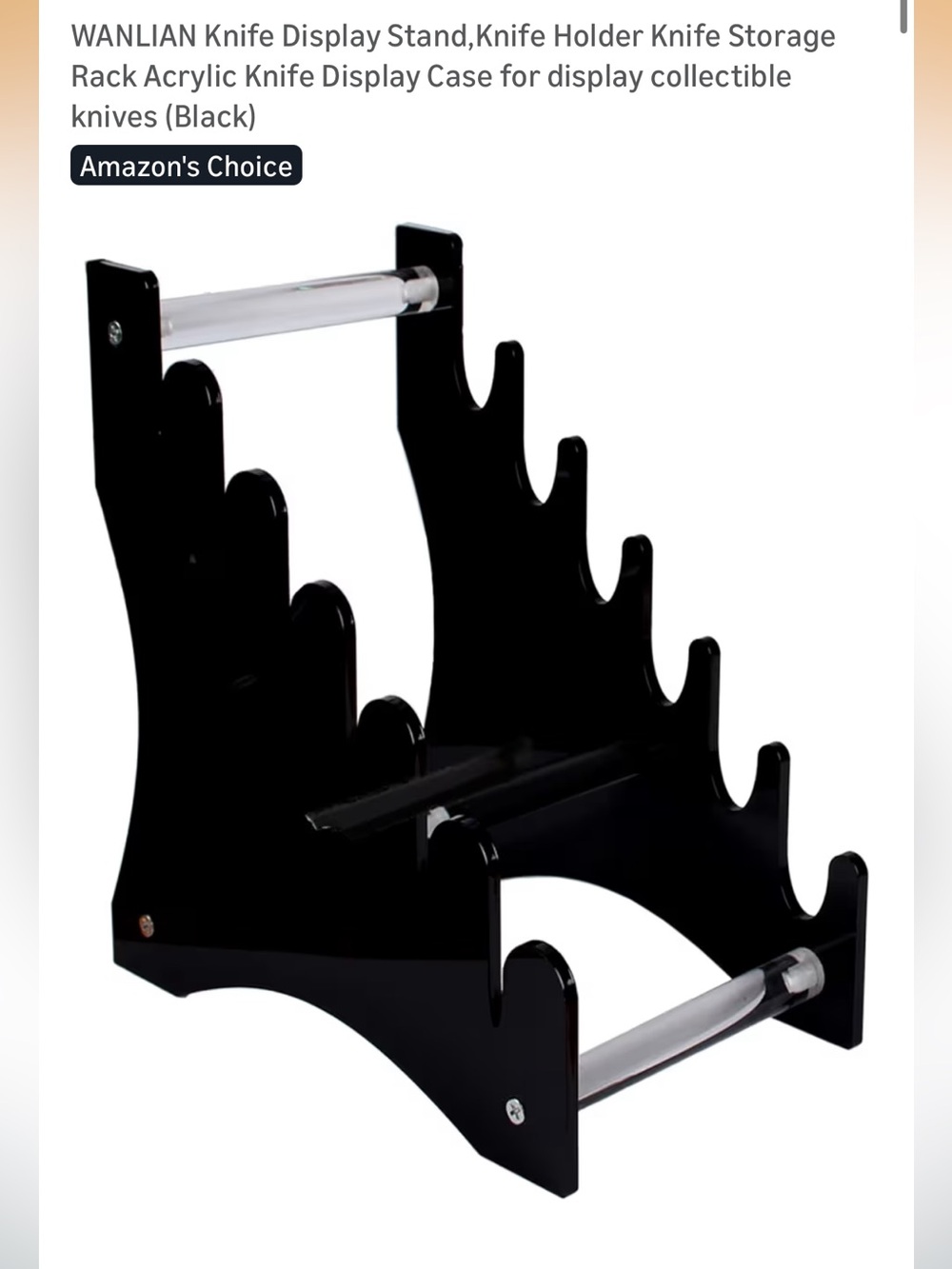 Acrylic Knife Display Stand - Black